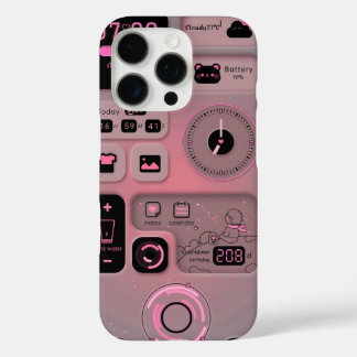 Coques iPhone 16 Pro Autocollant de téléphone esthétique rose mignon