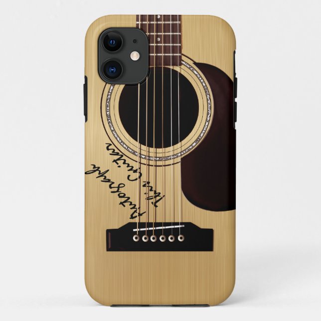 Coques Case-Mate iPhone Autographe de coutume de guitare acoustique (Dos)