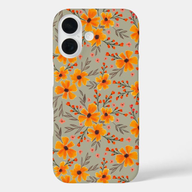 Coques Case-Mate iPhone Automne Automne Floral Motif Sage Vert (Verso)