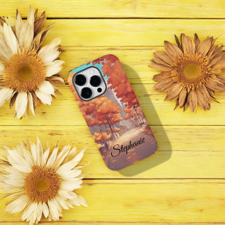 Coque Pour iPhone 14 Pro Automne en ville Patron Lady Girlfriend Cadeau