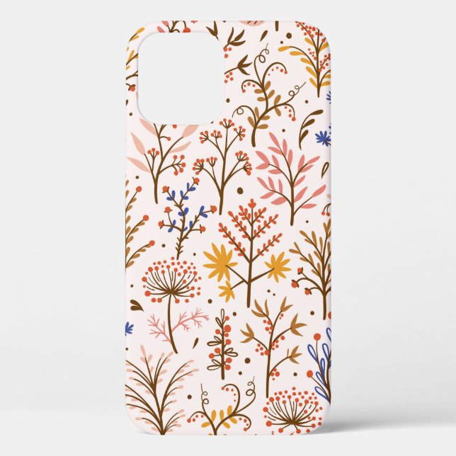 Coques Case-Mate iPhone Automne Floral Motif sans couture. Doodle Plante,  (Verso)