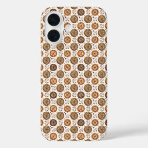 Coque Pour iPhone 16 Automne Mandala Yarn Motif d'aquarelle