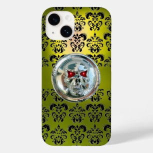COQUE POUR iPhone 14 AUTORITÉS DE COMPÉTENCES JAUNE BLACK DAMASK