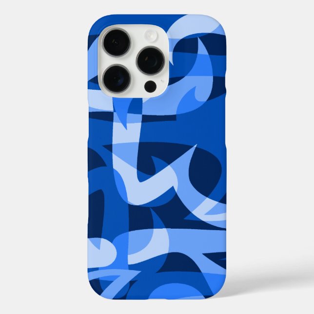 Coques Case-Mate iPhone Autoroute Abstraite Retro Psychedelic Bleu (Verso)