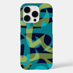 Coques iPhone 16 Pro Autoroute Abstraite Retro Psychedelic Marine Turqu
