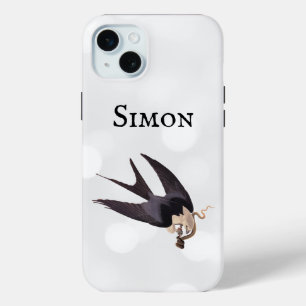 Coque iPhone 15 Mini Avaler Queue Hawk avec Serpent Vintage Audubon