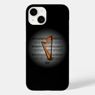 Coque Pour iPhone 14 Avant-Garde ~ Harpe sur Globe avec Partition ~