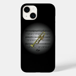 Coque Pour iPhone 14 Avant-Garde ~ Trumpet sur Globe avec Sheet Music