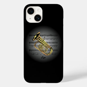 Coque Pour iPhone 14 Avant-Garde ~ Tuba sur Globe avec Partition ~