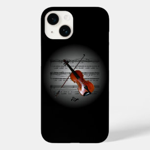 Coque Pour iPhone 14 Avant-Garde ~ Violon sur Globe avec Partition ~