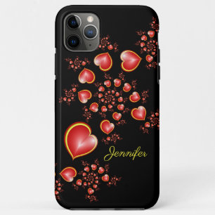 Case-Mate iPhone Case Avec beaucoup d'amour Rouge Jaune Coeurs Fractal A