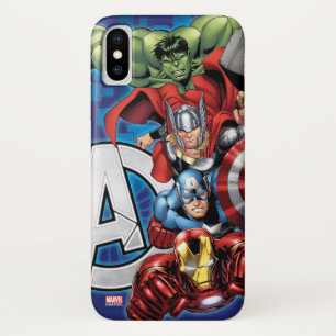 Case-Mate iPhone Case Avengers   Groupe et logo haute technologie empilé