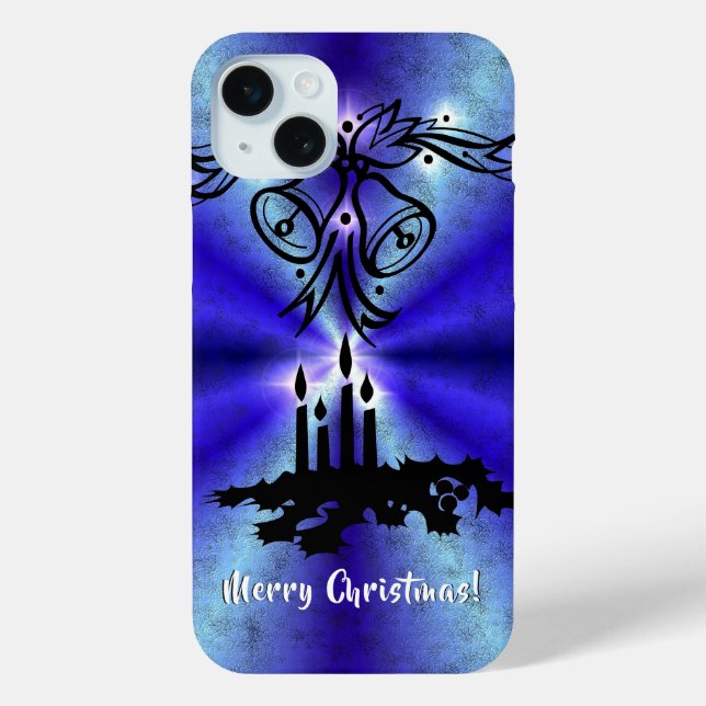 Coques Case-Mate iPhone Avent, Artdeco de Noël sur Blue Green Rainbow (Verso)