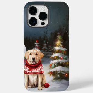 Coque Pour Pour iPhone 14 Pro Max Aventure de Noël Caravane Labrador d'hiver