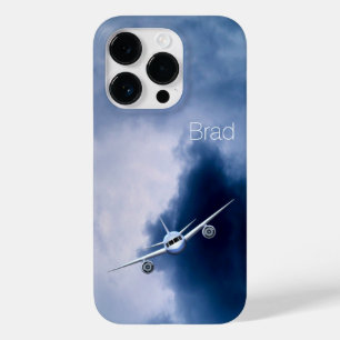 Coque Pour iPhone 14 Pro Avion à réaction volant haut dans le Sky Pilot Avi