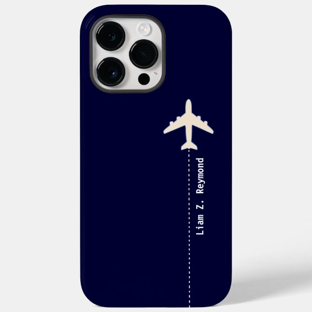 Coques Case-Mate iPhone Avion de voyage avec ligne bleue pointillée (Verso)