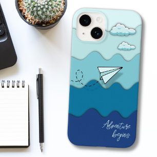 Coque Pour iPhone 14 Avion papier   L'aventure commence