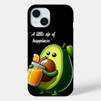 Coque Pour iPhone 15 "Avocado Alegre: Refreshing your day"🥑🍊