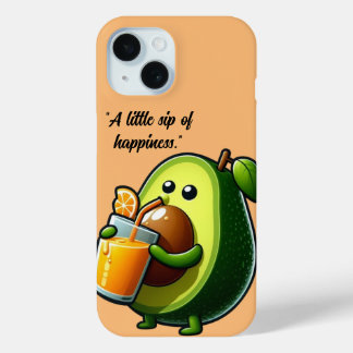 Coque Pour iPhone 15 "Avocado Alegre: Refreshing your day"🥑🍊
