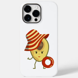 Coque Pour Pour iPhone 14 Pro Max Avocado beach girl avec casquette de soleil et ann
