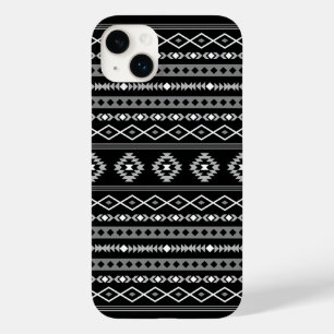 Coque Pour iPhone 14 Plus Aztec blanc gris noir Motifs mélangés Motif