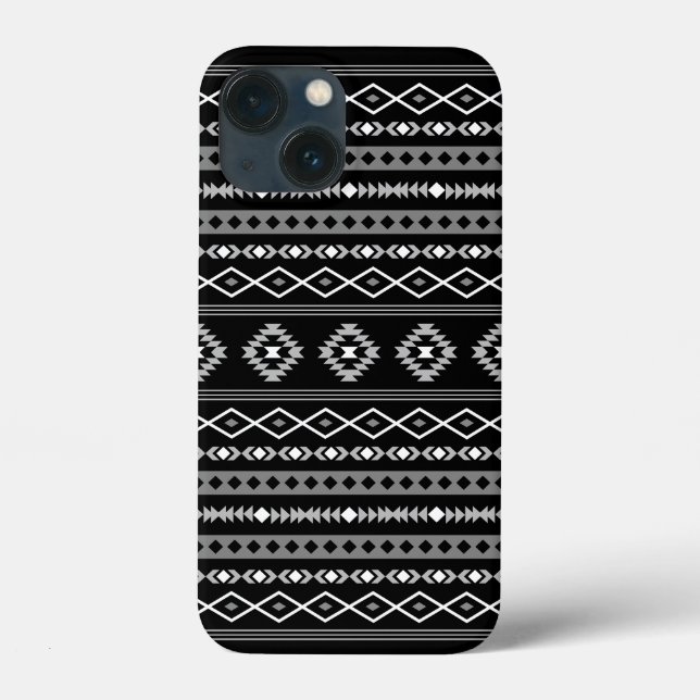 Coques Case-Mate iPhone Aztec blanc gris noir Motifs mélangés Motif (Verso)