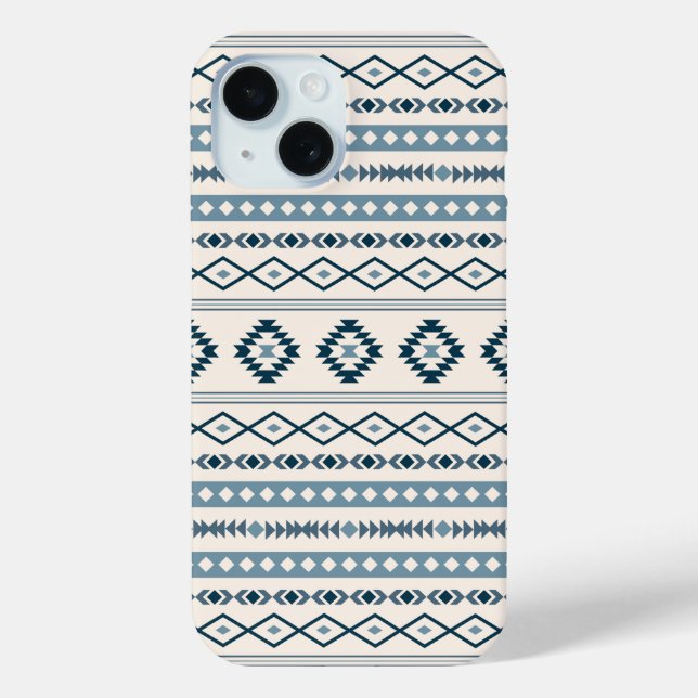 Coques Case-Mate iPhone Aztec Blues Cream Mixte Motifs Motif (Verso)