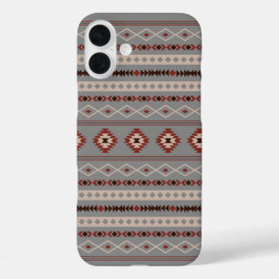 Coques iPhone 16 Plus Aztec Crème rouille Brown gris Motifs mélangés Mot