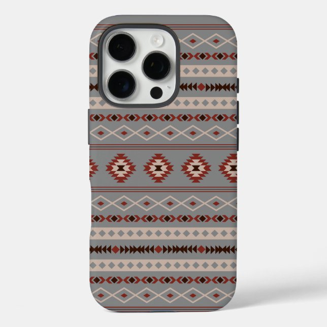 Coques Case-Mate iPhone Aztec Crème rouille Brown gris Motifs mélangés Mot (Verso)