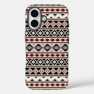 Coque Pour iPhone 16 Aztec Essence II Ptn noir blanc gris rouge