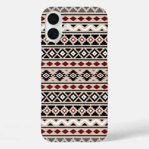 Coques iPhone 16 Plus Aztec Essence II Ptn noir blanc gris rouge