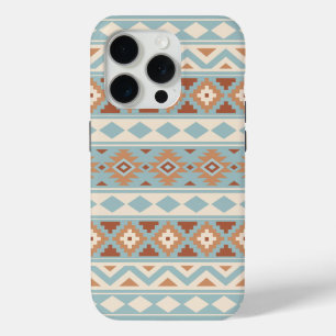 Coque iPhone 15 Pro Aztec Essence Ptn IIIb Blue Cream Terracottas