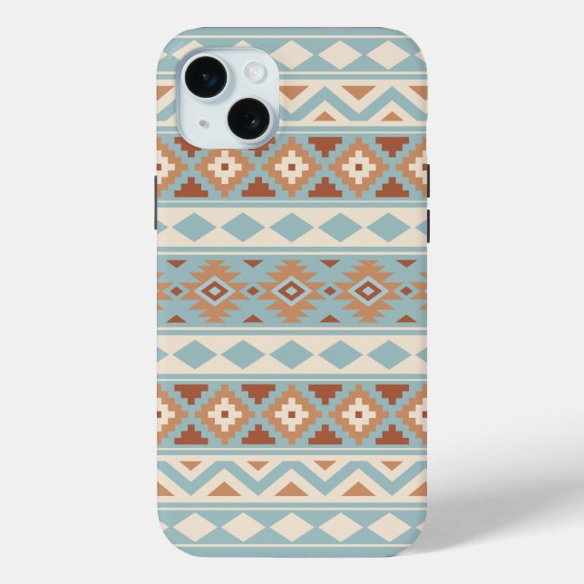 Coques Case-Mate iPhone Aztec Essence Ptn IIIb Blue Cream Terracottas (Verso)