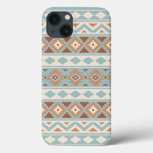 iPhone 13 Case Aztec Essence Ptn IIIb Blue Cream Terracottas