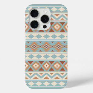 Coque iPhone 15 Pro Aztec Essence Ptn IIIb Blue Cream Terracottas