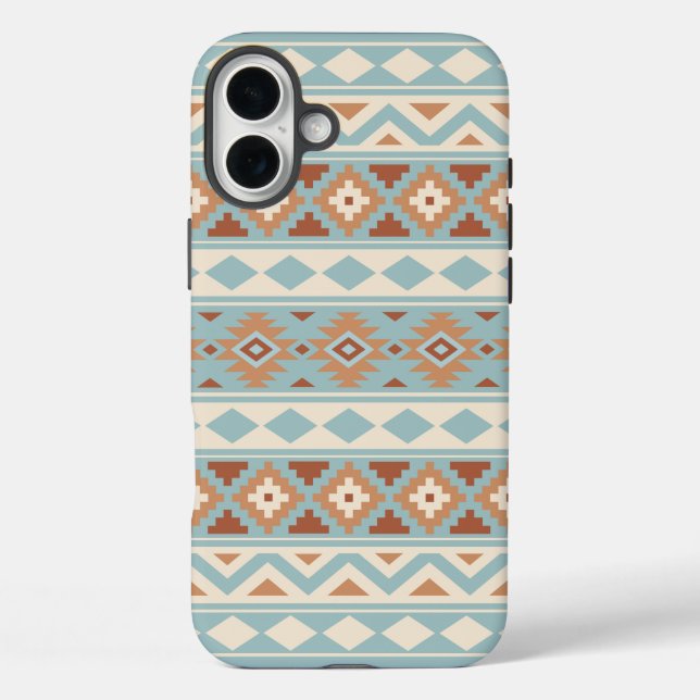 Coques Case-Mate iPhone Aztec Essence Ptn IIIb Blue Cream Terracottas (Verso)
