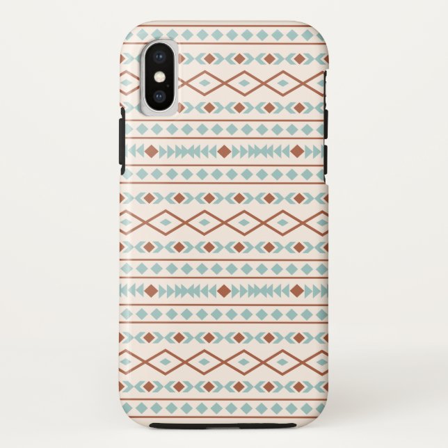Coques Case-Mate iPhone Aztec Formes Motif rouille crème Turquoise (Dos)