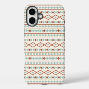 Coques iPhone 16 Plus Aztec Formes Motif rouille crème Turquoise