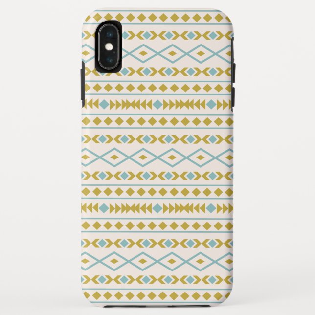 Coques Case-Mate iPhone Aztec Formes Motif Turquoise Gold Cream (Dos)