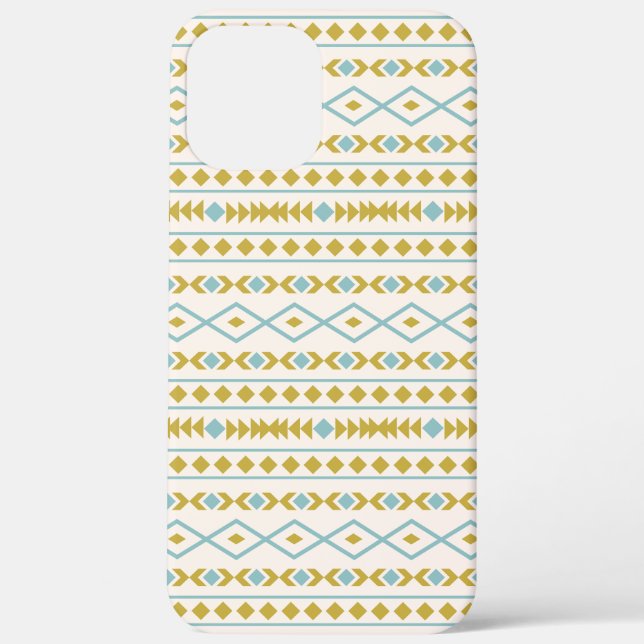 Coques Case-Mate iPhone Aztec Formes Motif Turquoise Gold Cream (Verso)