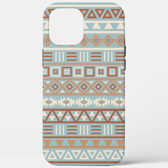 Coques Case-Mate iPhone Aztec Influence Motif Crème Bleue Terracottas (Verso)