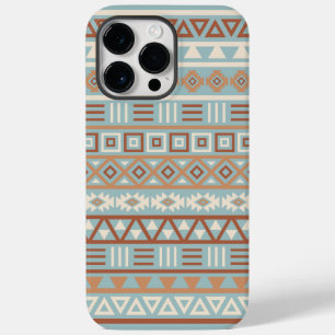 Coque Pour Pour iPhone 14 Pro Max Aztec Influence Motif Crème Bleue Terracottas