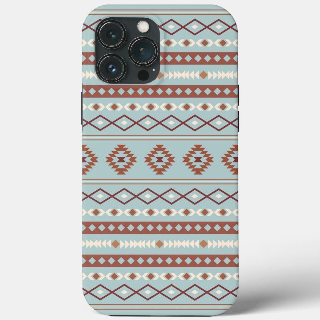 Coques Case-Mate iPhone Aztec Mixte Motif Motif Rusts Crème Bleu (Verso)