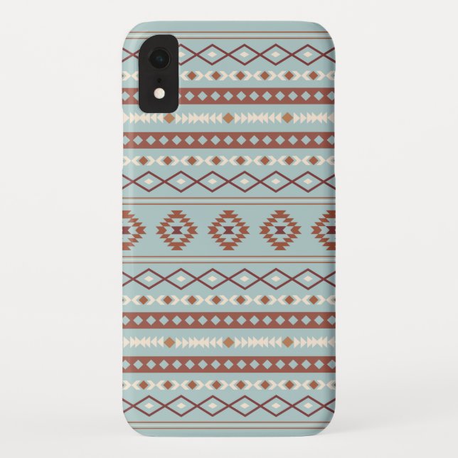 Coques Case-Mate iPhone Aztec Mixte Motif Motif Rusts Crème Bleu (Dos)
