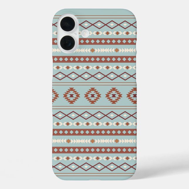 Coques Case-Mate iPhone Aztec Mixte Motif Motif Rusts Crème Bleu (Verso)