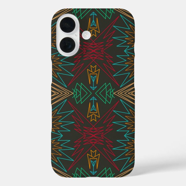 Coques Case-Mate iPhone Aztec Native American Geometric Lined Pattern Art (Verso)