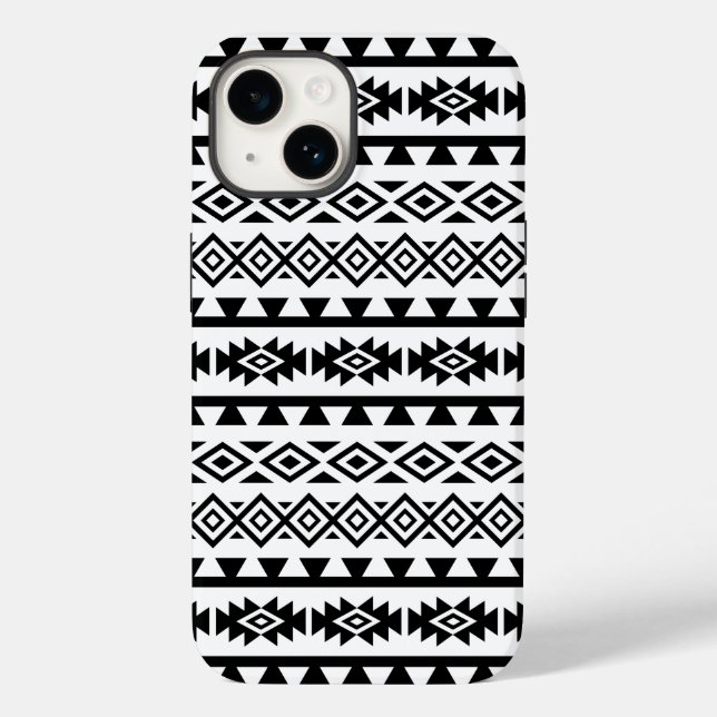 Coques Case-Mate iPhone Aztec Stylisé Big Motif II noir sur blanc (Verso)