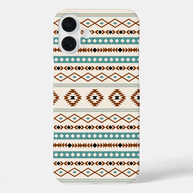 Coques Case-Mate iPhone Aztec Turquoise Terracotta Crème Noire Mixte Motif (Verso)