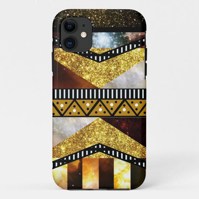 Coques Case-Mate iPhone Aztèque d'or chic de galaxie de parties (Dos)