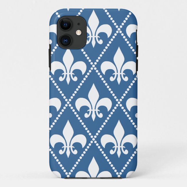 Coques Case-Mate iPhone Azure Fleur de Lis (Dos)